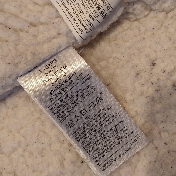 3T gap girl puffer jacket green army camon with pink stars and trim - Picture 5 of 7